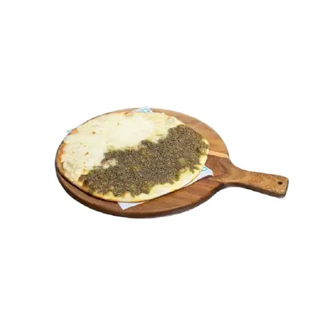Cheese Zaatar, zaatar cheese manakish, Qashati Al Sham bakery, Middle Eastern flatbread, savory Arabic pastry, fresh baked manakish.