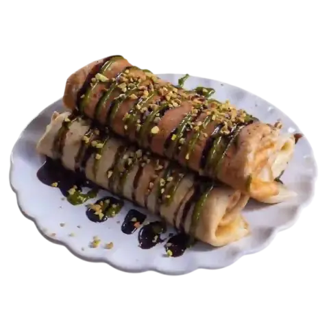 Pistachio pancakes, nutty pancakes, pistachio dessert, fluffy pancakes, Middle Eastern pancakes, sweet pancakes, Qashati Al Sham menu, pistachio breakfast