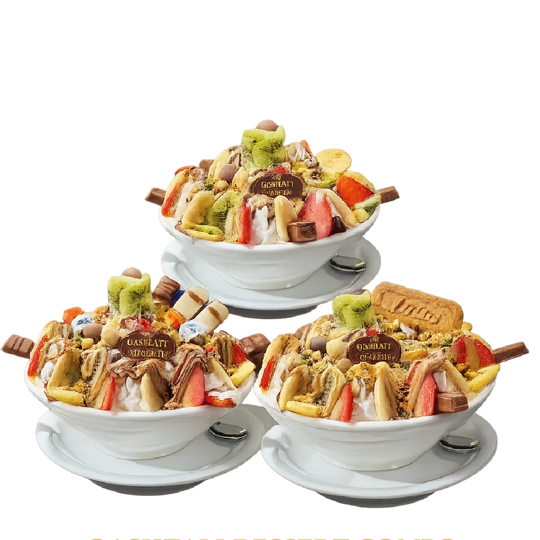 2 large qashati plates and one small one on top