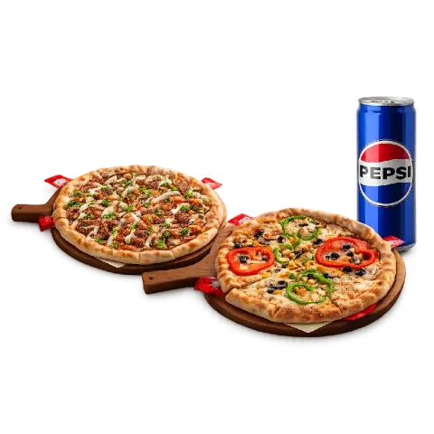 2 pizza +1L soft drink