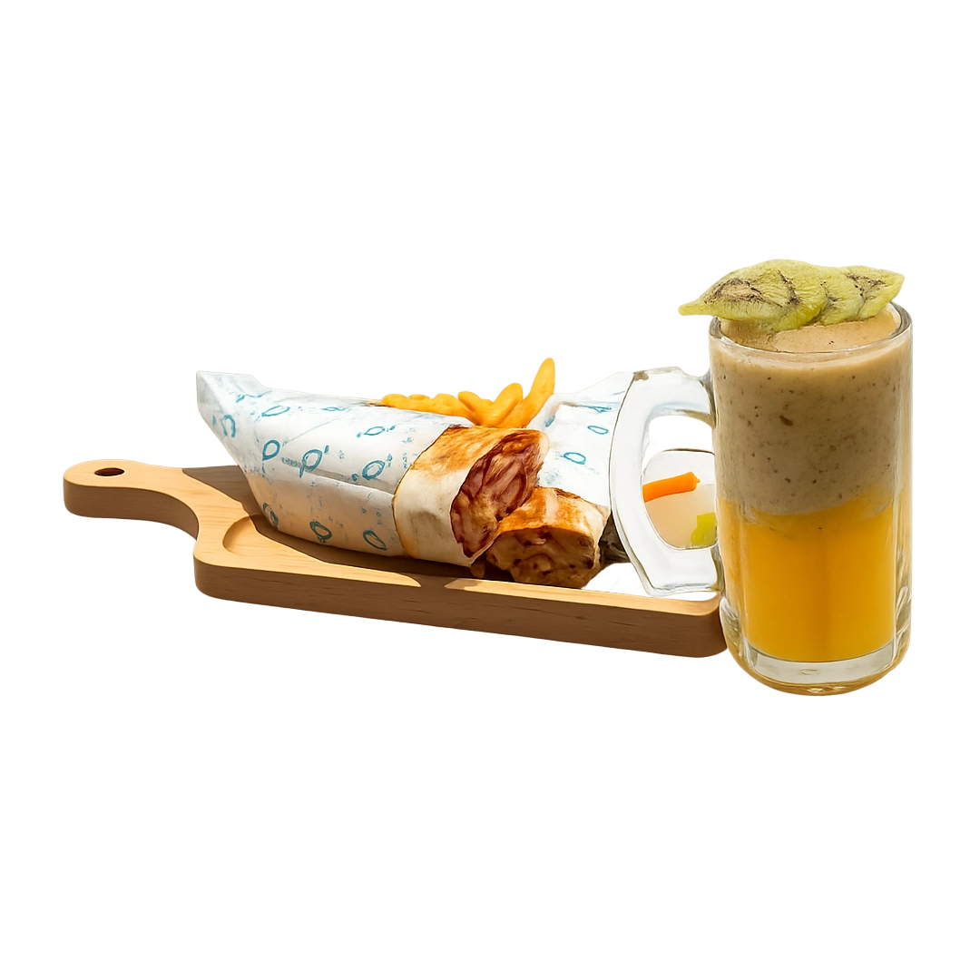 2 small shawarma with coctil juice