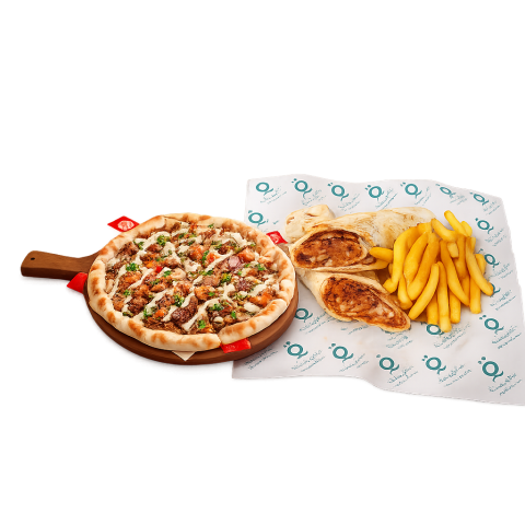 shawarma pizza with 1 big shawarma