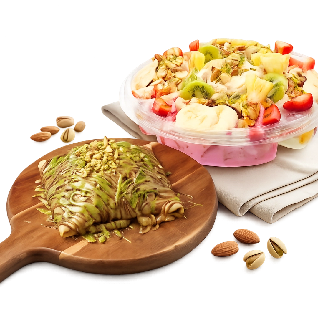 Order a family-size qashati with a crepe of your choice for