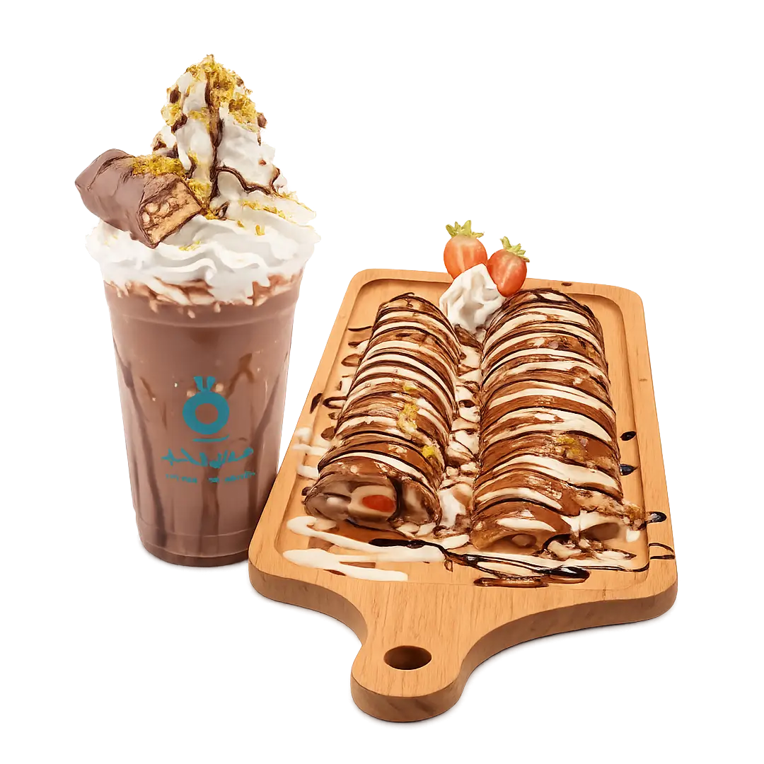 custom crepe with milkshake