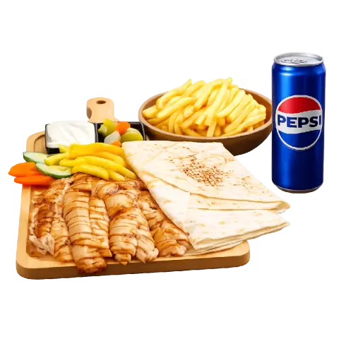 mael shawarma chickin +soft drink+frinsh fris